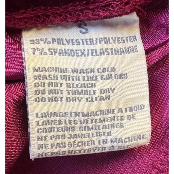 APRIL CORNELL Velvet Leggings Pants Burgundy Wine Red Stretch Women's Small - Picture 5 of 7